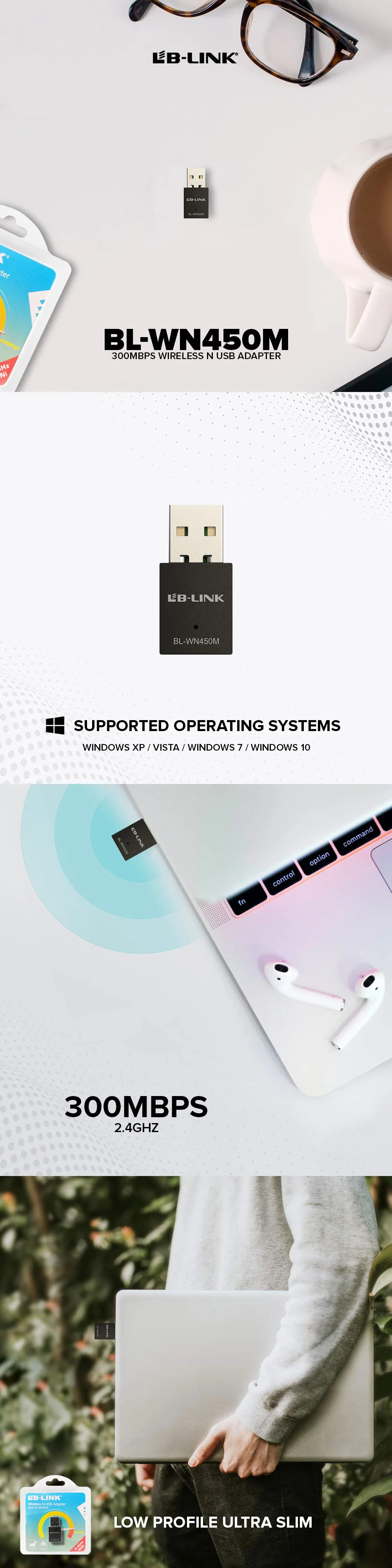 LB-Link BL-WN450M 300Mbps Wireless N USB Adapter - Image 6