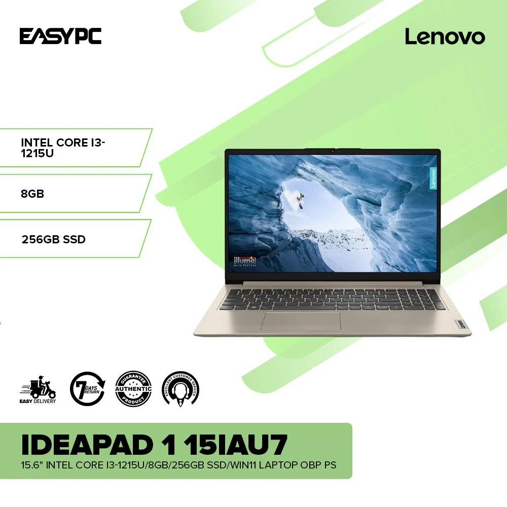 Lenovo Ideapad 1 15Iau7 15.6" Intel Core i3-1215U/8GB/256GB SSD/Win11 Laptop OBP PS - Image 2