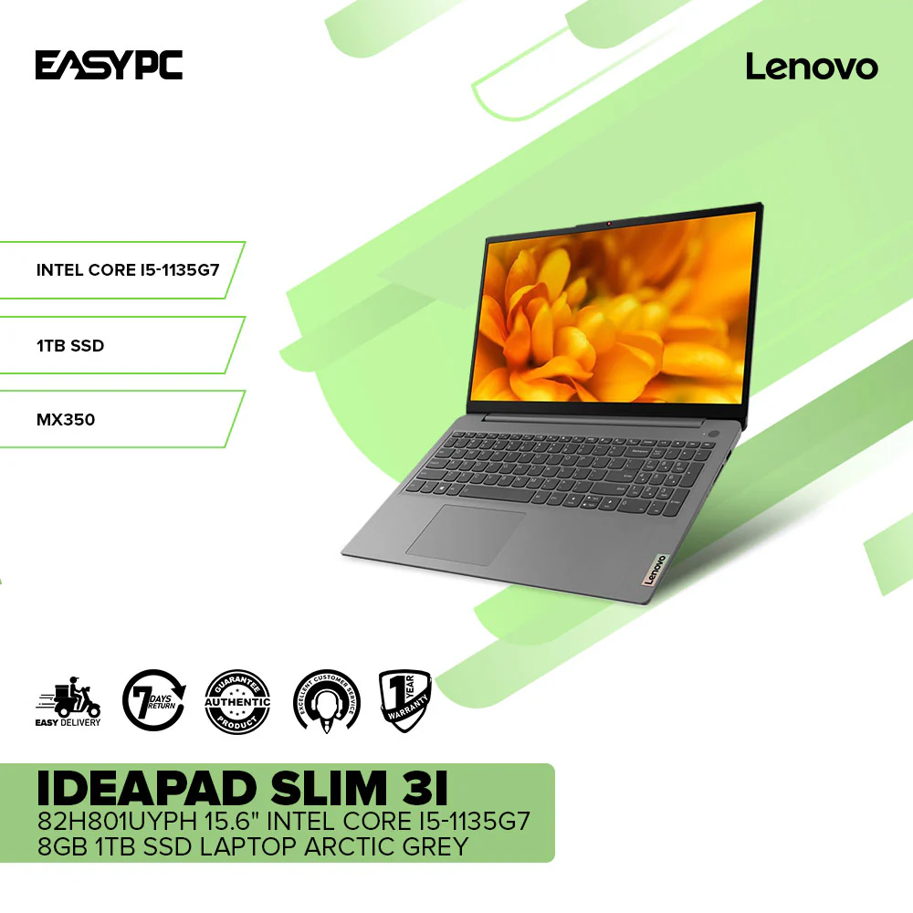 Lenovo Ideapad Slim 3i 82H801UYPHÂ 15.6" i5-1135G7 8GB 1TB SSD MX350 Win11 LaptopÂ  Arctic Grey - Image 2