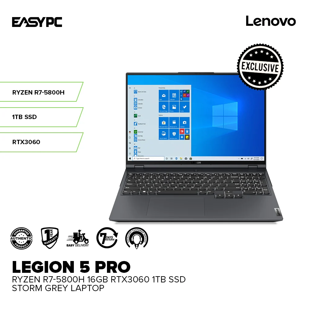 Lenovo Legion 5 Pro 82JS0052PH R7-5800H 16GB 1TB SSD RTX3050Ti or RTX3060 Win11 Laptop Storm Grey - Image 7