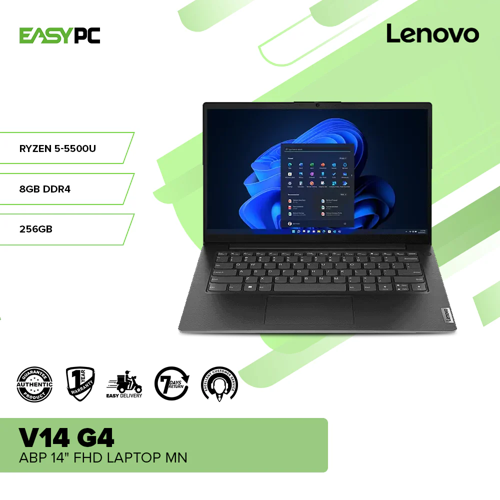 Lenovo V14 G4 ABP 14" FHD Compact Business Laptop AMD Ryzen 5-5500U Hexa-Core/8GB DDR4/256GB SSD/AMD Radeon Graphics/Windows 11 Pro MN - Image 2