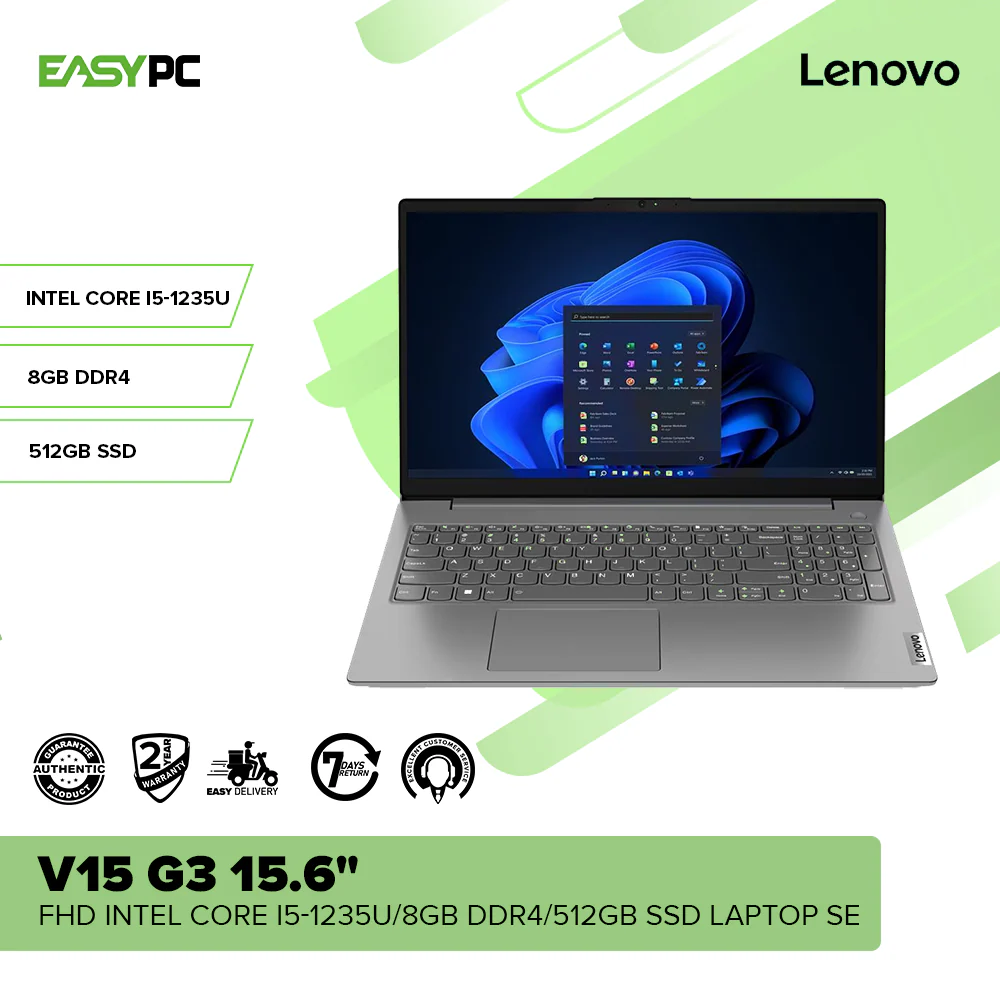 Lenovo V15 G3 15.6" FHD Intel Core i5-1235U/8GB DDR4/512GB SSD Laptop SE - Image 7