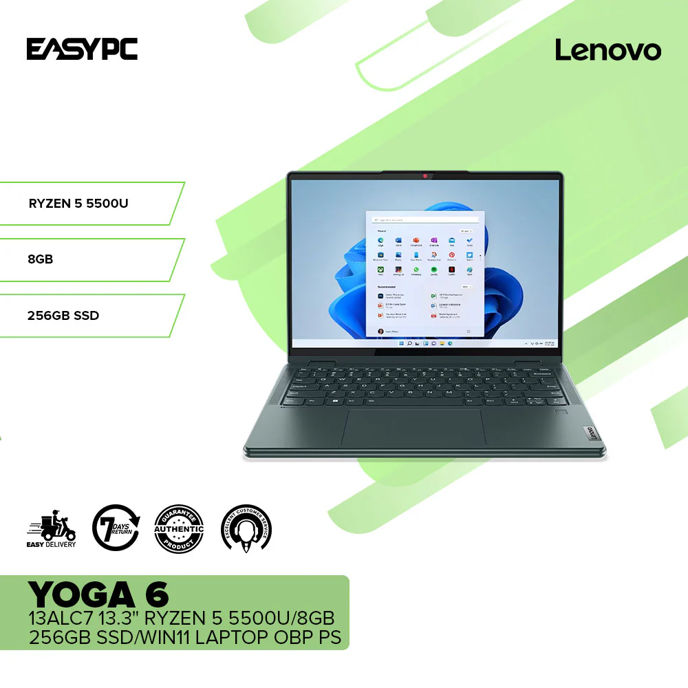 Lenovo Yoga 6 13ALC7 13.3 Ryzen 5 5500U/8GB/256GB SSD/Win11 Laptop OBP PS - Image 2