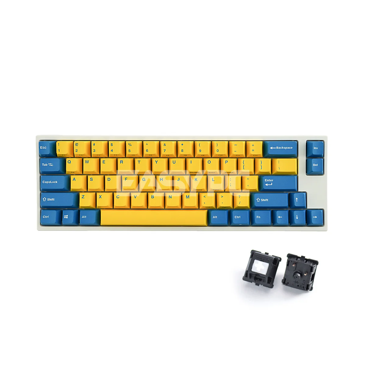 Leopold FC660M PD Yellow/Blue (White Case) - Cherry Clear Mechanical Gaming Keayboard