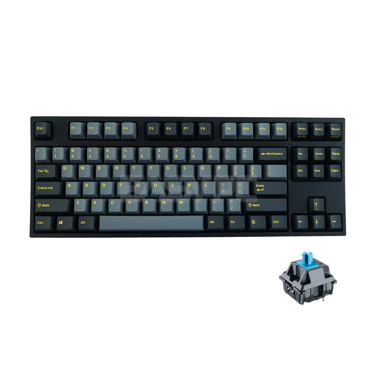 Leopold FC750R PD Ash Yellow - Cherry Blue, PBT Double Shot Keycap, TKL 87 Keys (FC750RC/EGDPD(YF)) 4JTP LEFC1556 4JTP