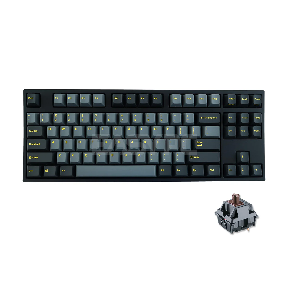 Leopold FC750R PD Ash Yellow - Cherry Brown, PBT Double Shot Keycap, TKL 87 Keys (FC750RN/EGDPD(YF)) 4JTP LEFC1554 4JTP