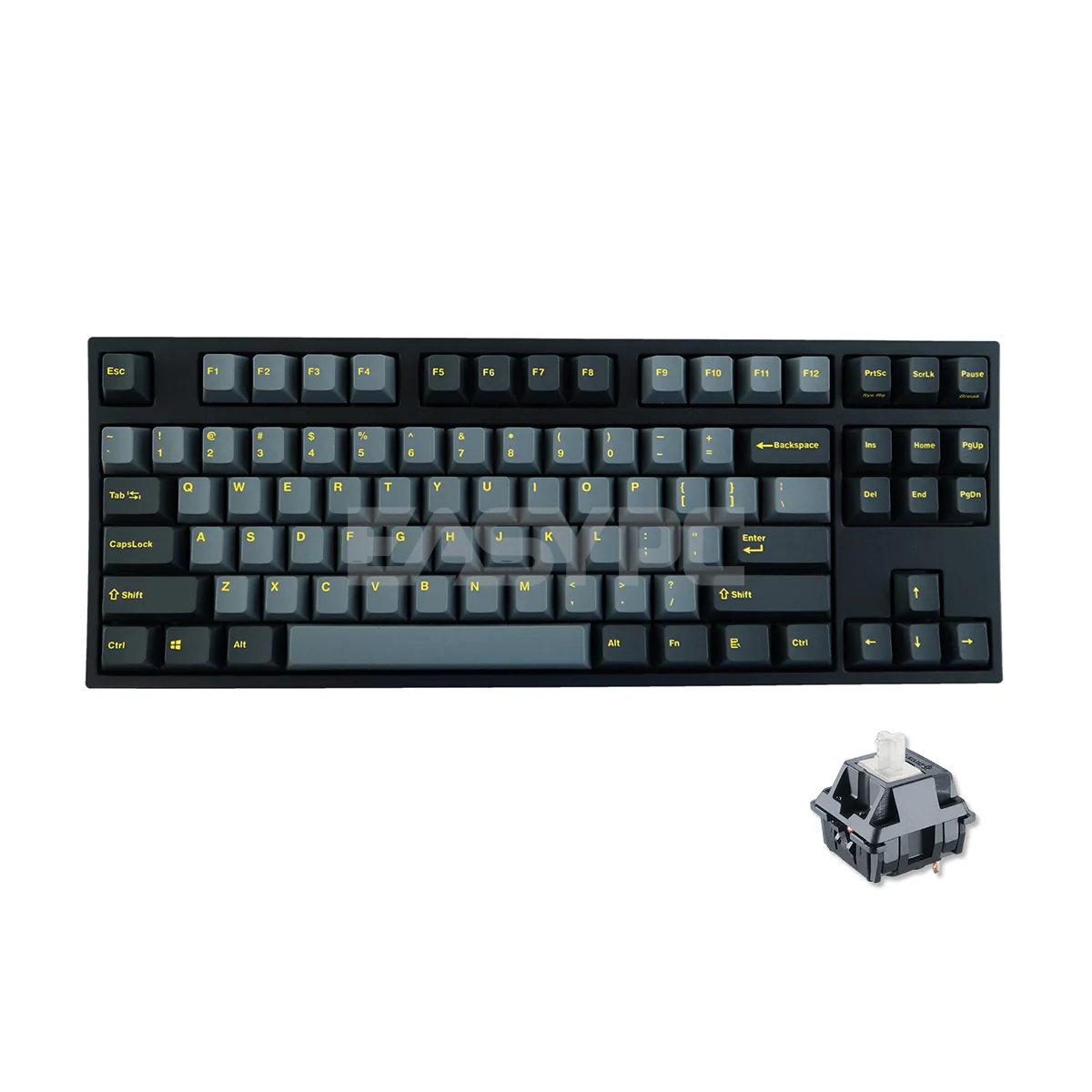Leopold FC750R PD Ash/Yellow - Cherry Clear, PBT Double Shot Keycap, TKL 87 Keys (FC750RW/EGDPD(YF)) 4JTP LEFC1583 4JTP