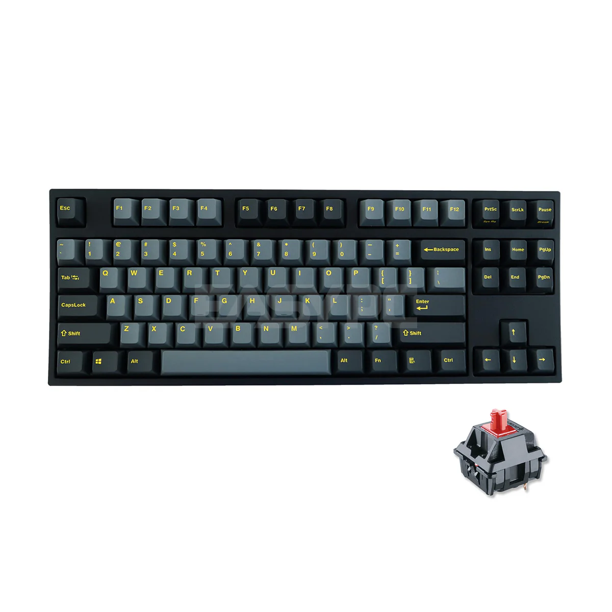 Leopold FC750R PD Ash Yellow - Cherry Red, PBT Double Shot Keycap, TKL 87 Keys (FC750RR/EGDPD(YF)) 4JTP LEFC1557 4JTP