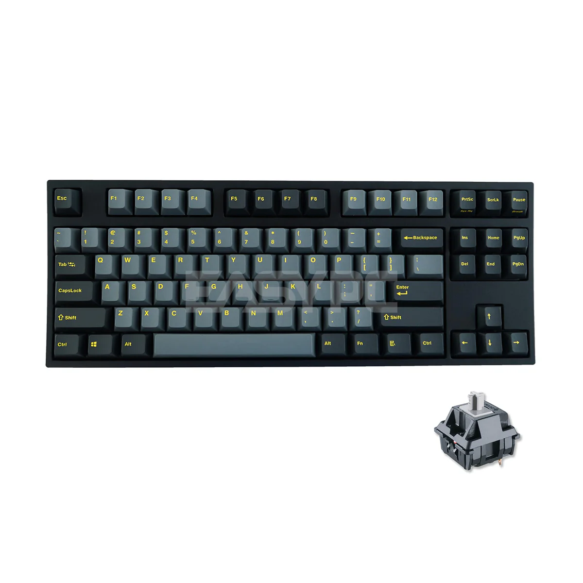 Leopold FC750R PD Ash/Yellow - Cherry Speed Silver, PBT Double Shot Keycap, TKL 87 Keys (FC750RV/EGDPD(YF)) 4JTP LEFC1584 4JTP