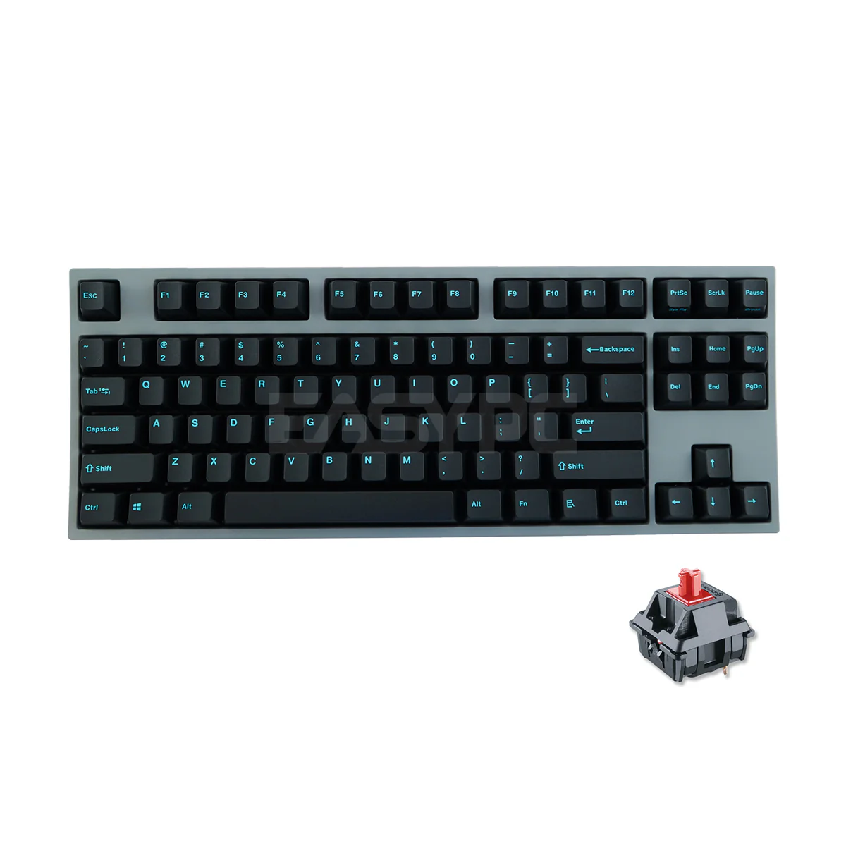Leopold FC750R PD Charcoal (Blue Font) - Cherry Silent Red, PBT Double Shot Keycap, TKL 87 Keys (FC750RS/EBBPD) 4JTP LEFC1573 4JTP