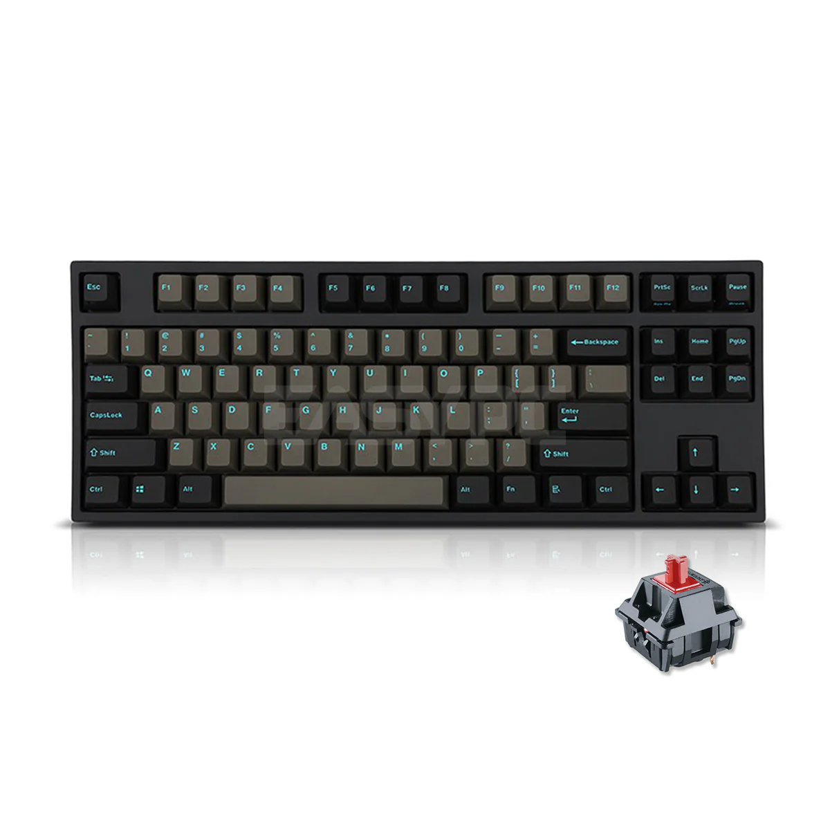 Leopold FC750R PD Graphite Blue - Cherry Silent Red, PBT Double Shot Keycap, TKL 87 Keys (FC750RS/EDPD(S)) 4JTP LEFC1562 4JTP