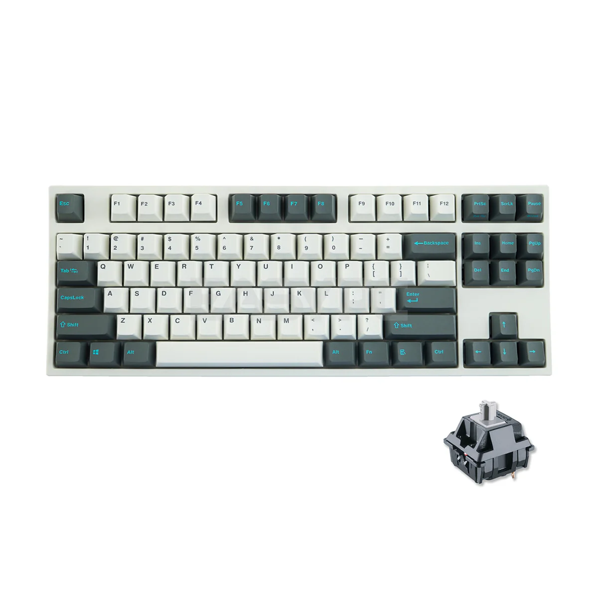 Leopold FC750R PD White/Grey - Cherry Speed Silver, PBT Double Shot Keycap, TKL 87 Keys (FC750RV/EWDPD) 4JTP LEFC1553 4JTP