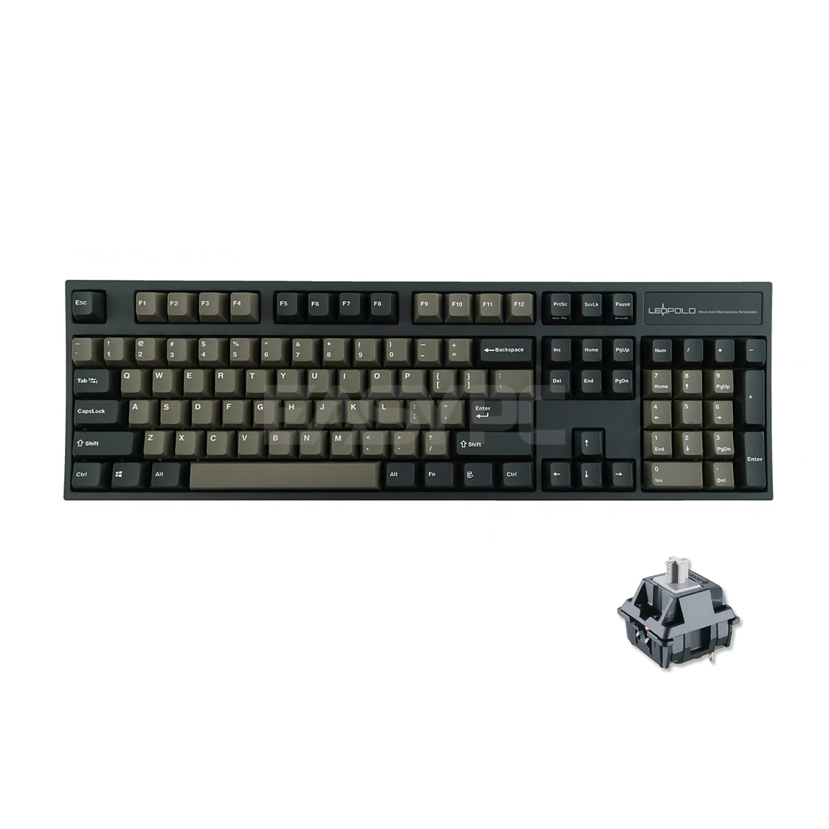 Leopold FC900R PD Graphite White - Cherry Speed Silver, PBT Double Shot Key Cap, Full Size 104 Keys (FC900RV/EDPD) 4JTP LEFC1587 4JTP