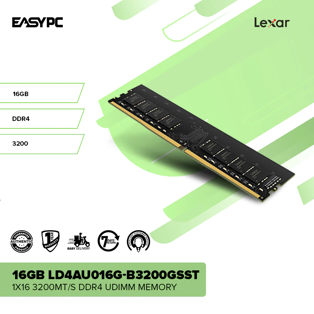 Lexar 16GB LD4AU016G-B3200GSST 1x16 3200MT/s DDR4 UDIMM Memory - Image 2