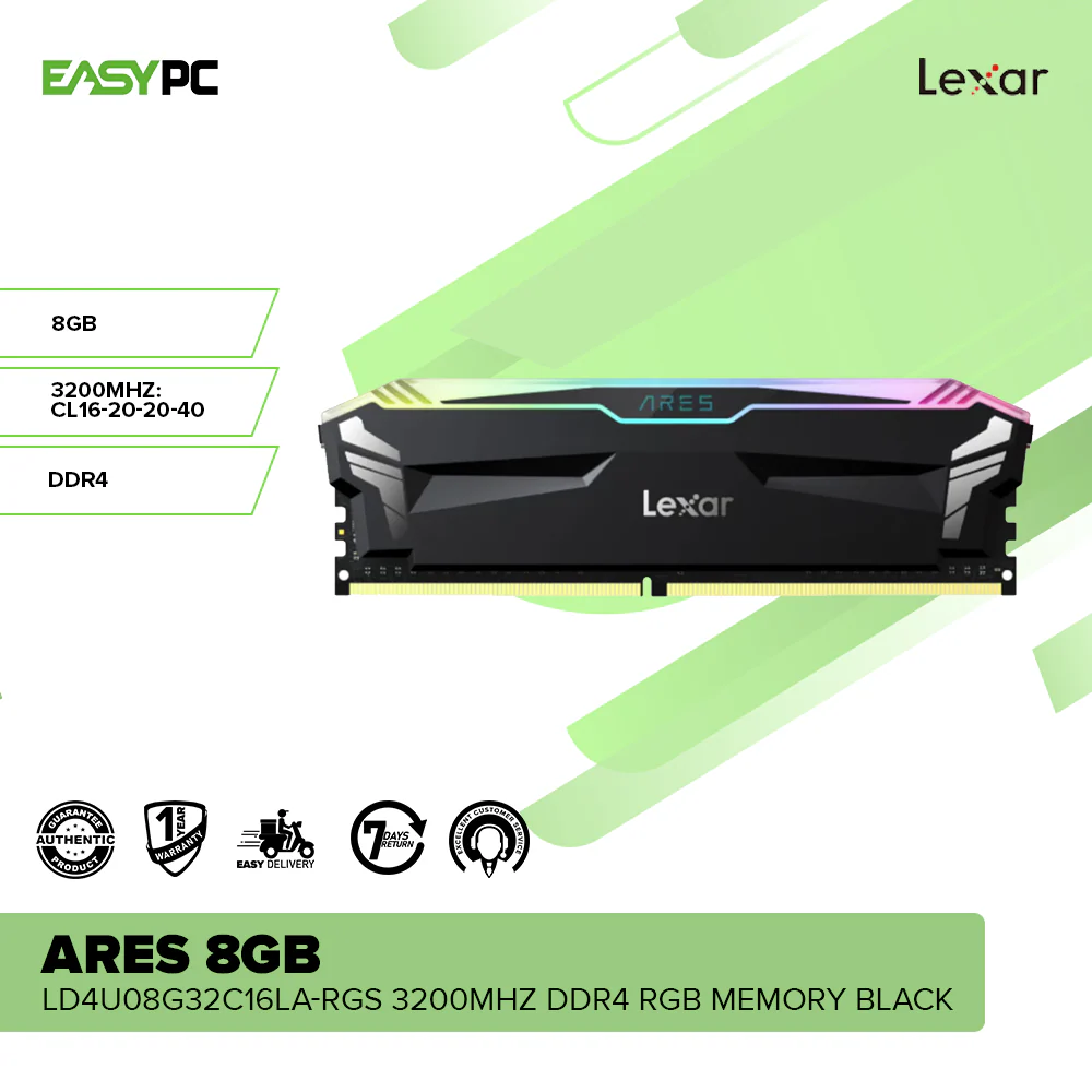 Lexar Ares 8GB LD4U08G32C16LA-RGS 3200MHz DDR4 RGB Memory Black - Image 2