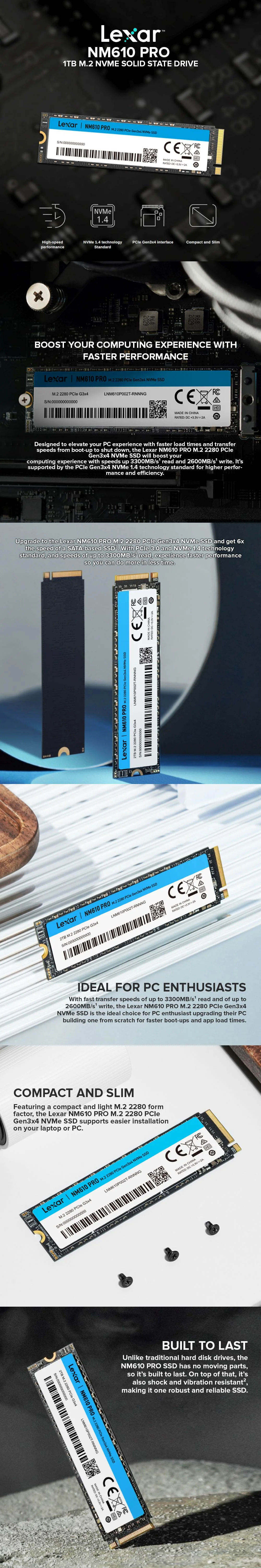 Lexar NM610 Pro 1TB M.2 NVME Solid State Drive - Image 6