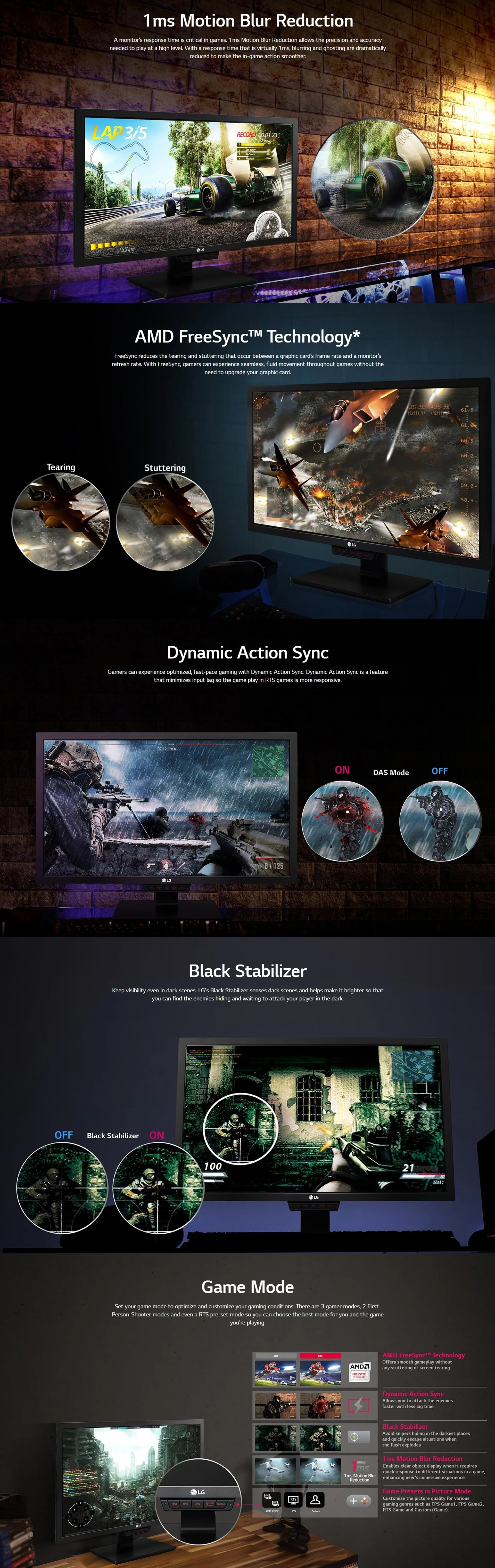 LG 24GM79G 144Hz FreeSync 24" Gaming Monitor Black - Image 6