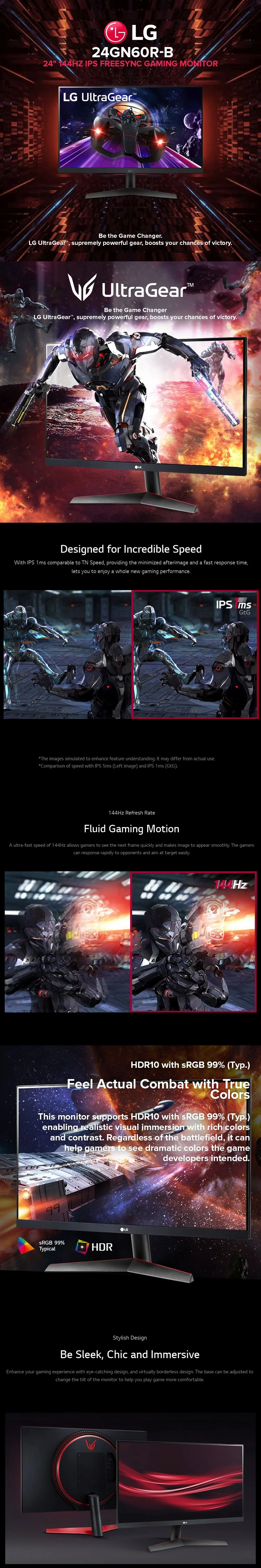 LG 24GN60R-B 24 144Hz IPS Freesync Gaming Monitor - Image 5
