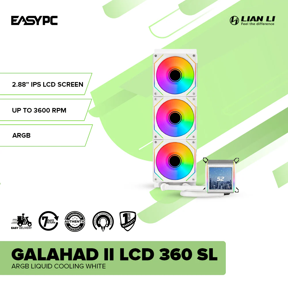 Lian Li Galahad II LCD 360 SL Infinity ARGB Liquid Cooling White - Image 2