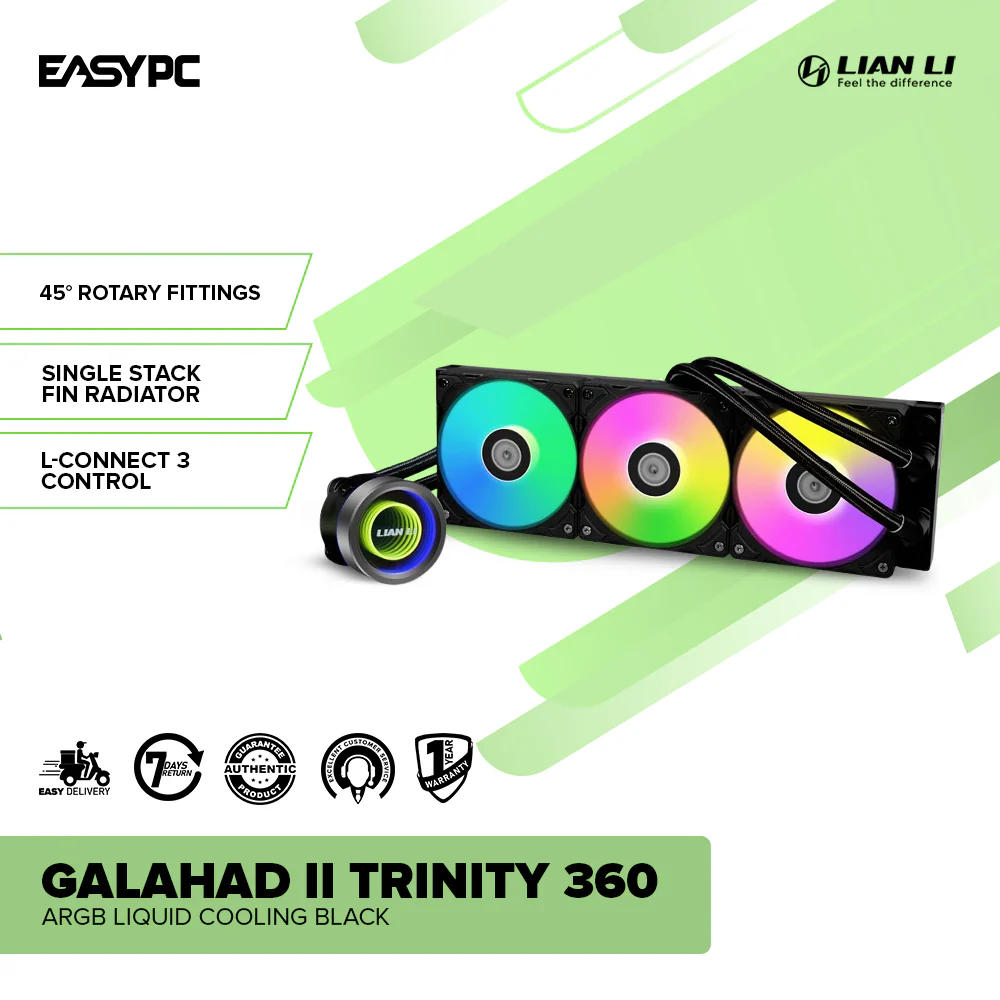 Lian Li Galahad II Trinity 360 ARGB Liquid Cooling Black - Image 2