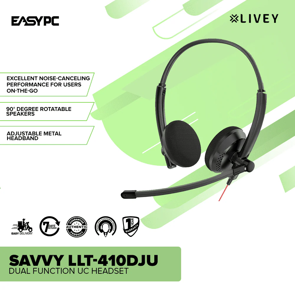 Livey Savvy LT-410DJU Dual Function UC Headset - Image 2