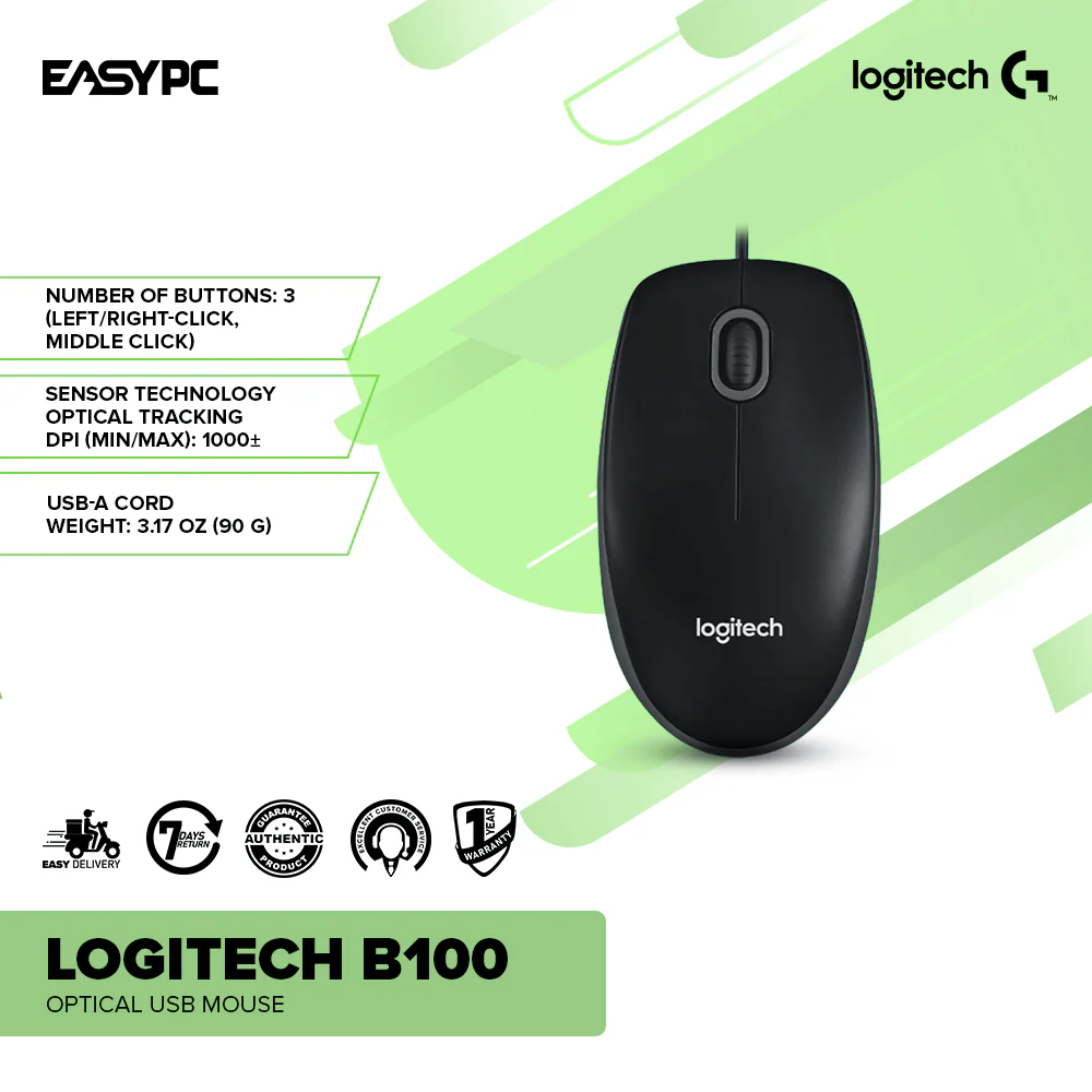 Logitech B100 Optical USB Mouse - Image 2
