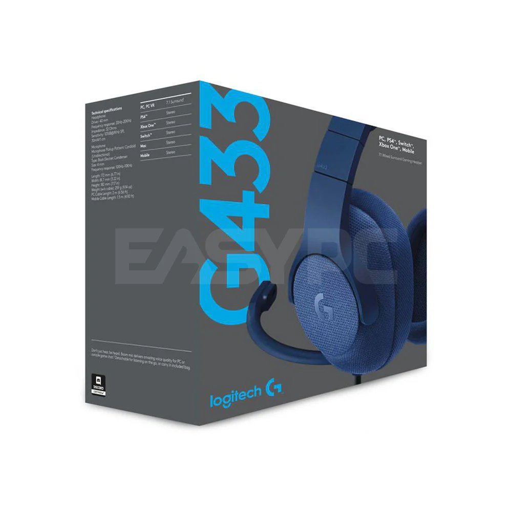 Logitech G433 7.1 Gaming Headset Blue - Image 3