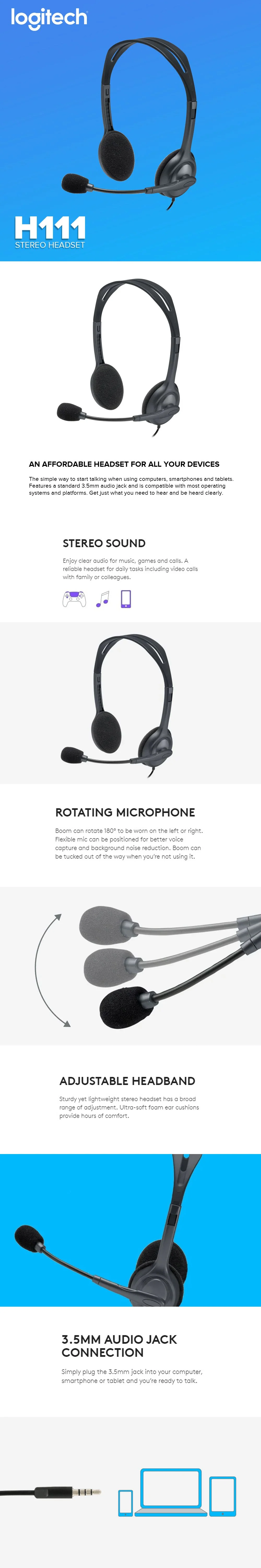 Logitech H111 Stereo Headset - Image 6