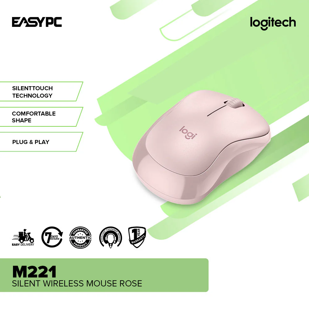 Logitech M221 comfortable and easy-to-use, Silent Wireless Blue, Red, Charcoal, White and Rose Gaming Mouse - Image 21