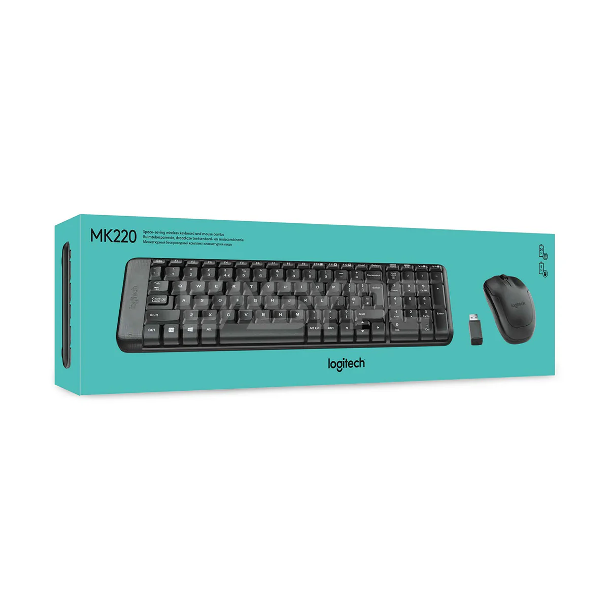 Logitech  MK220  Wireless Keyboard and Mouse Super Space Saver, smaller design, 2.4 GHz wireless, sleek, minimalist design, plug and play, whisper quiet keys COMBO Keyboard and Mouse - Image 5