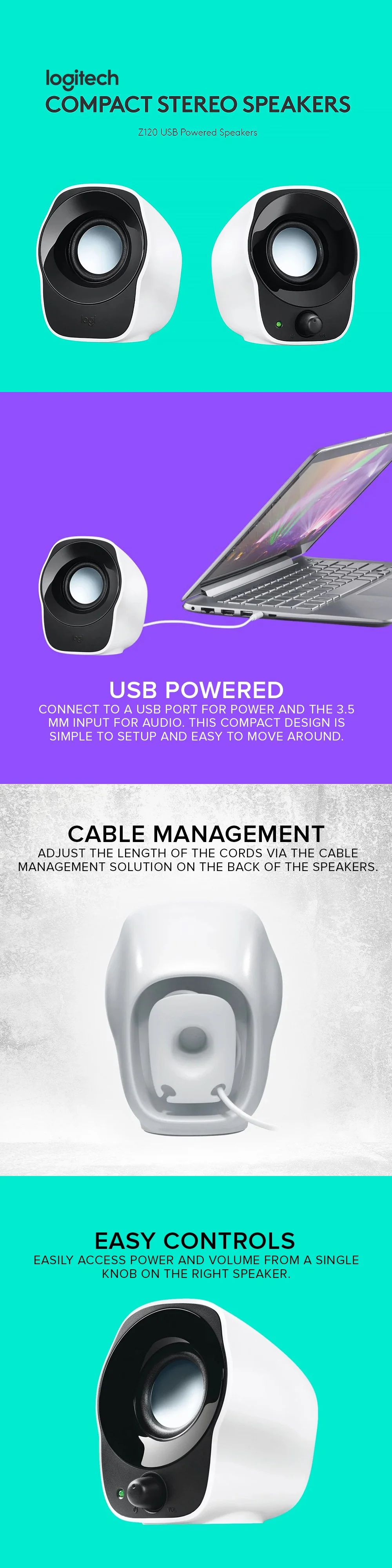 Logitech Z120 Compact Stereo Speaker - Image 5