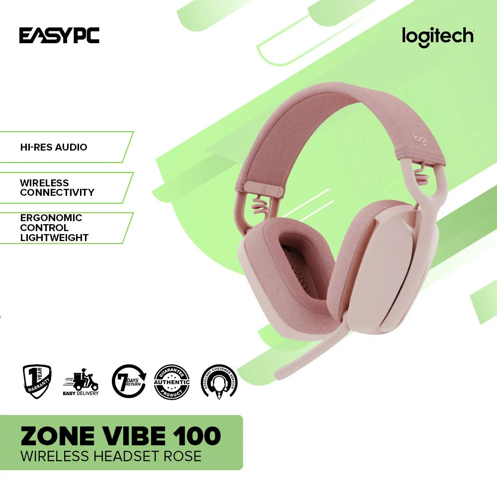 Logitech Zone Vibe 100 High res Audio, Ergonomic Control, Lightweight, Wireless Headset - Image 14