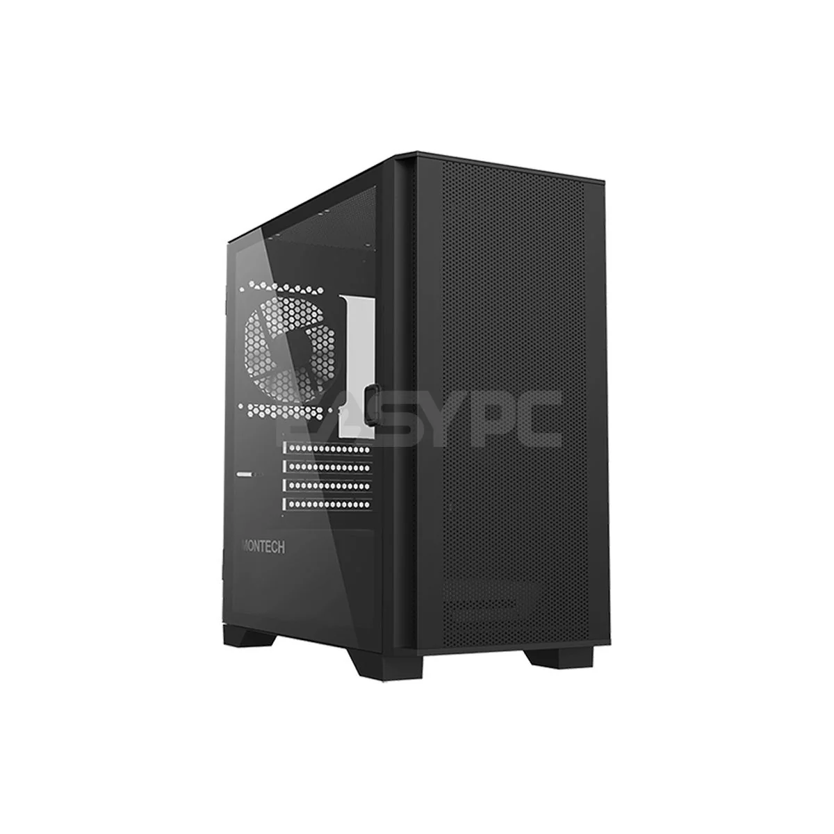 Montech Air 100 Lite Mesh Micro ATX Tempered Glass Side Panel Gaming PC Case Black