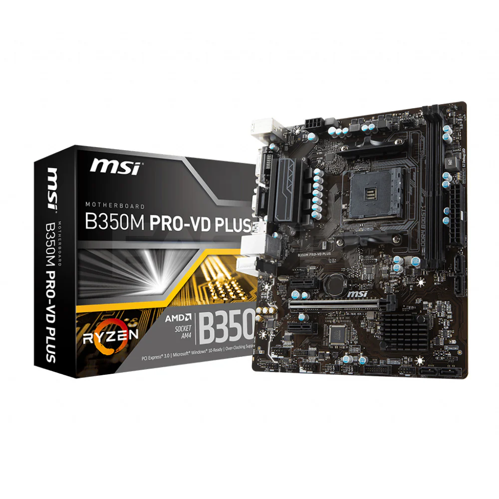 MSI B350 Pro-Vd Plus Motherboard Socket AM4 Pcie Ddr4