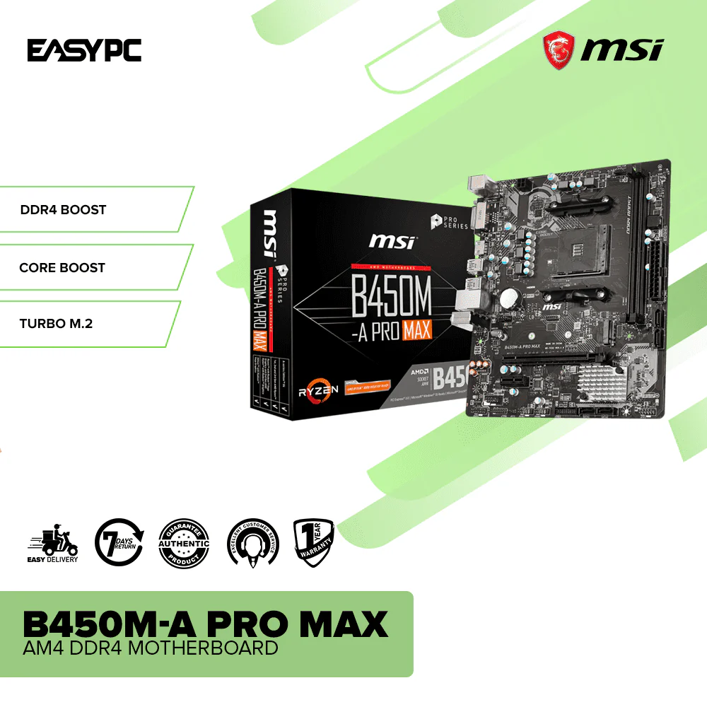 MSI B450M-A Pro Max AM4 DDR4 Motherboard - Image 2