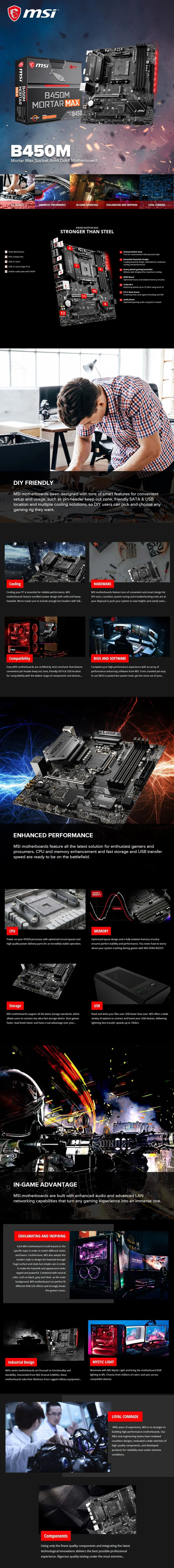 MSI B450m Mortar Max Socket Am4 Ddr4 Gaming Motherboard - Image 7