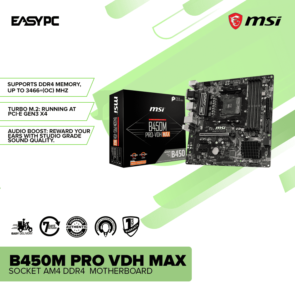 MSI B450M Pro VDH Max Socket Am4 Ddr4  Motherboard - Image 2