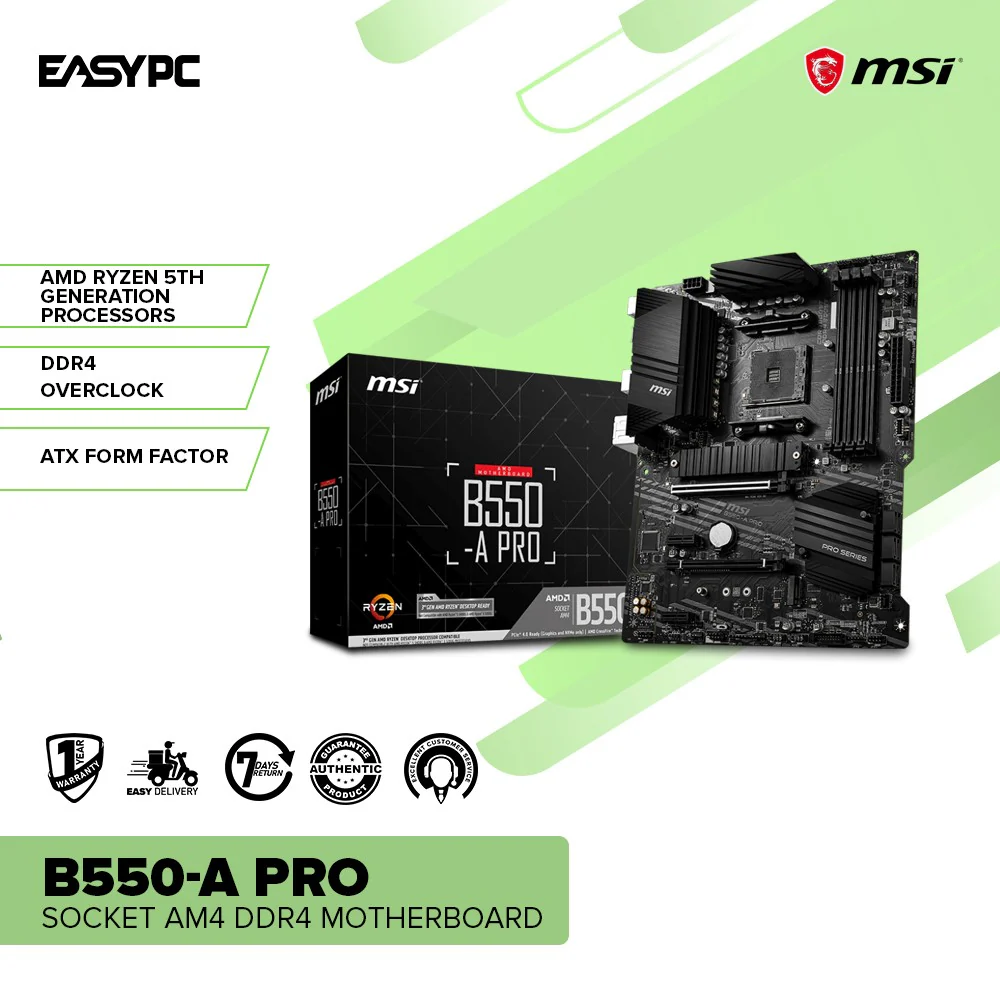 MSI B550-A Pro Socket AM4 Ddr4 Lightning Fast Experience Premium Thermal Solution Gaming Motherboard - Image 2