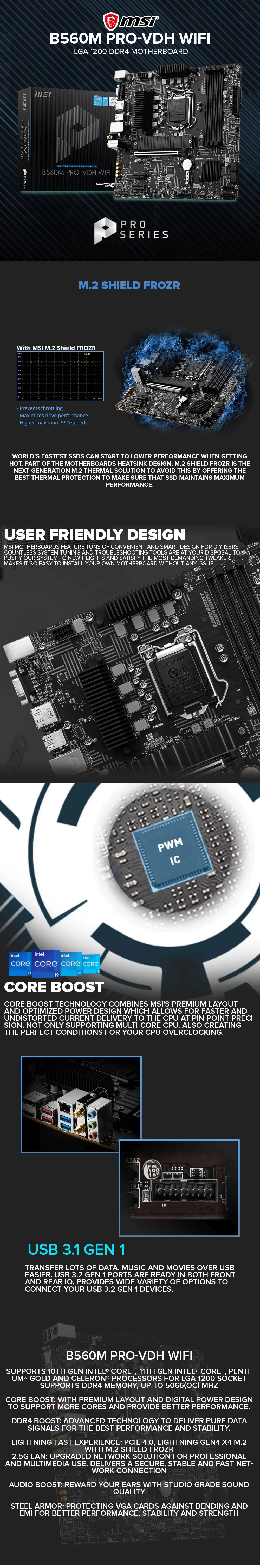 MSI B560M PRO-VDH WIFI LGA 1200 DDR4 Gaming Motherboard - Image 6