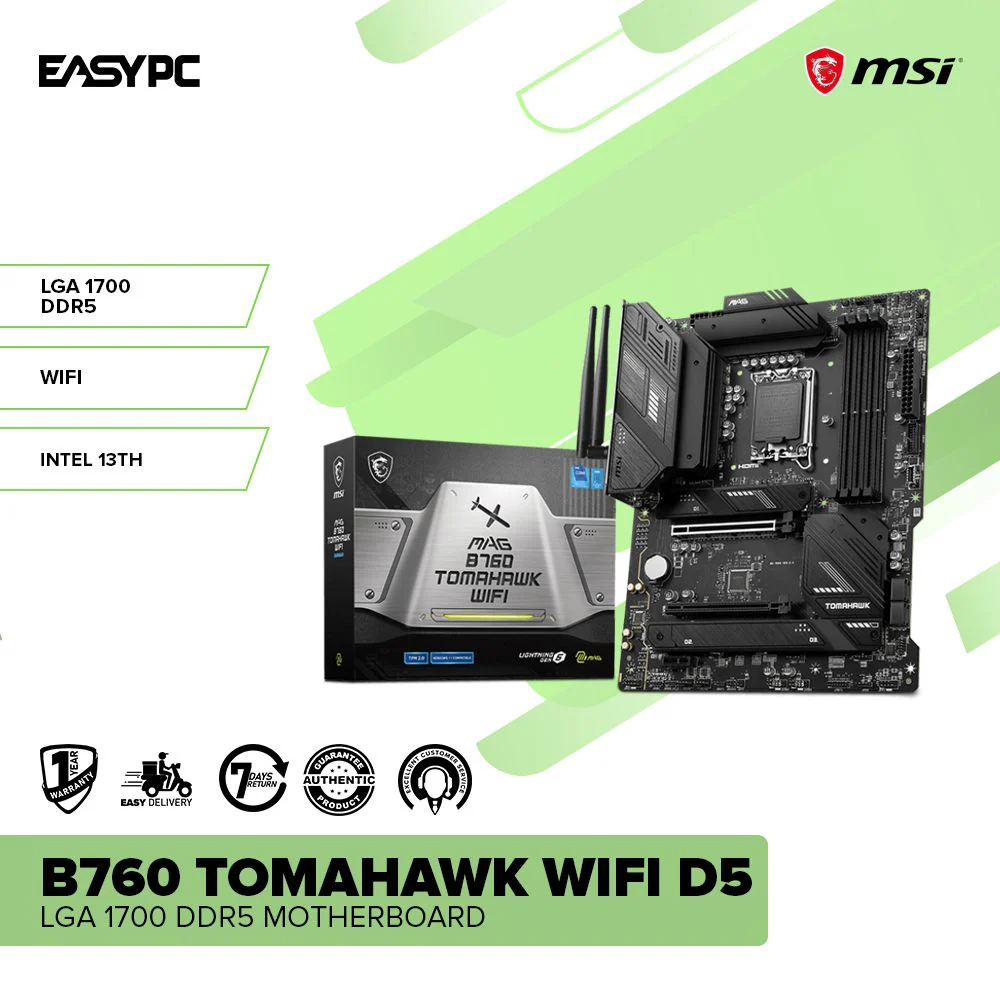 MSI B760 TOMAHAWK WIFI D5 LGA 1700 DDR5 Motherboard - Image 2