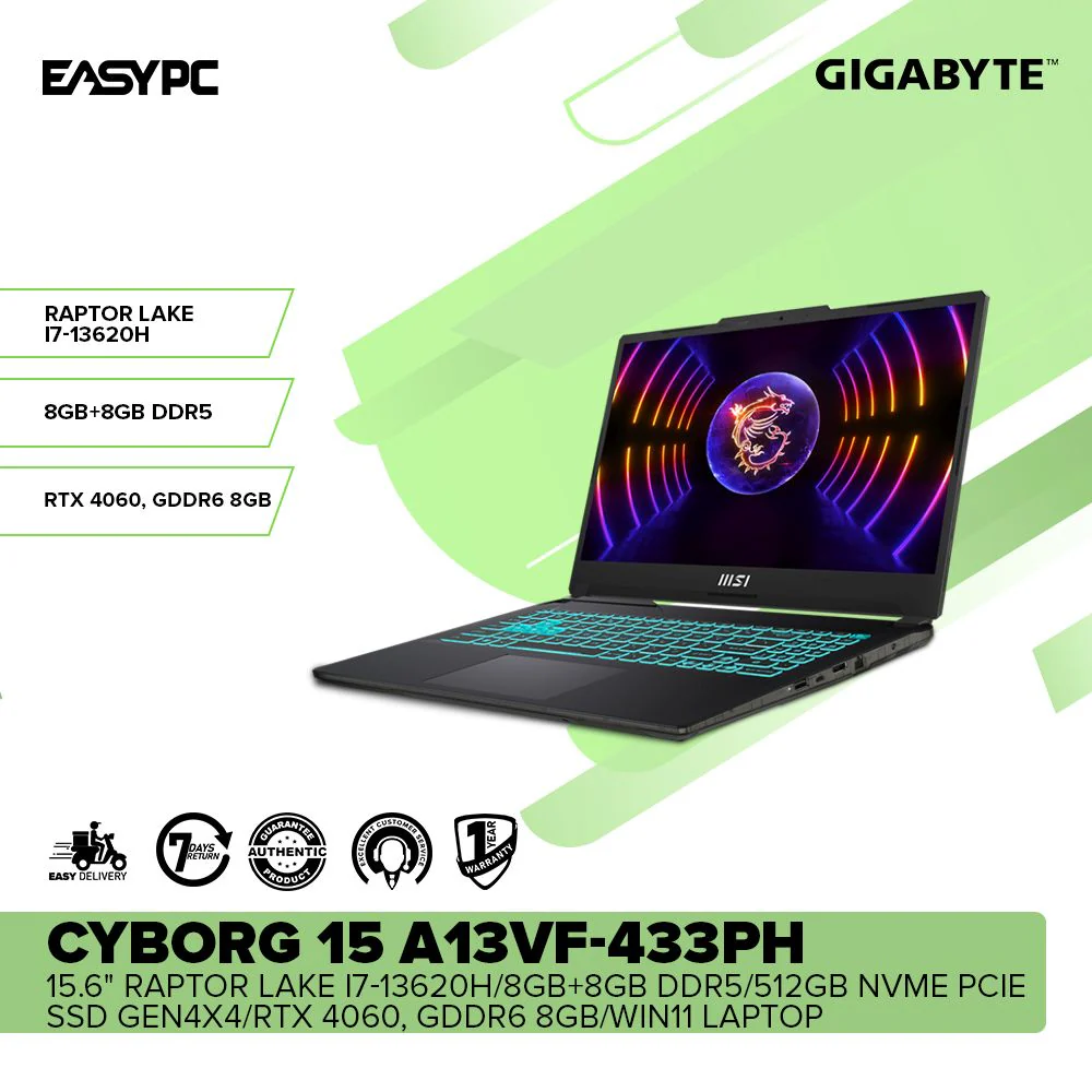 MSI Cyborg 15 A13VF-433PH 15.6" Raptor Lake i7-13620H Laptop - Image 2