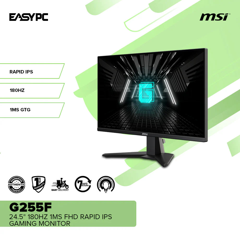 MSI G255F 24.5" 180HZ 1MS FHD RAPID IPS Gaming Monitor - Image 2