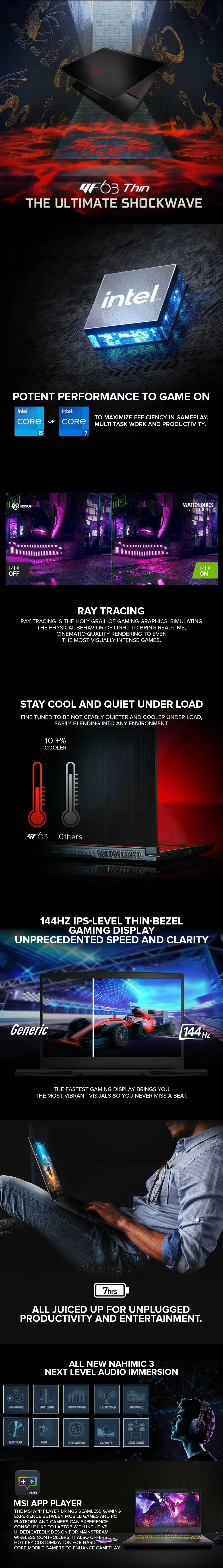 Msi Gf63 Thin 11Uc-019Ph I5-11400H 8Gb Win10 Rtx 3050 4Gb/8Gb/512 Ssd/Win10 Home Laptop Gaming - Image 6