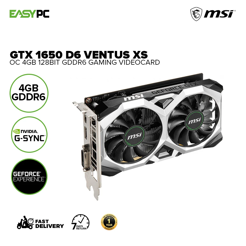 MSI NVIDIA® GeForce GTX™ 1650 D6 Ventus XS OC/XC OC V3 4gb 128bit GDdr6 Gaming Videocard - Image 2