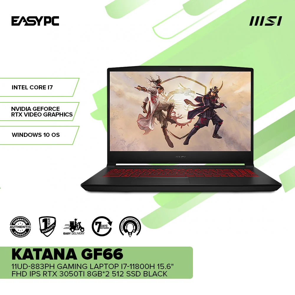 MSI KATANA GF66 11UC-884PH/11UD-883PH i7-11800H,RTX 3050 4gb RAM 8gb/RTX 3050Ti 4gb RAM 8gb*2 Laptop - Image 6