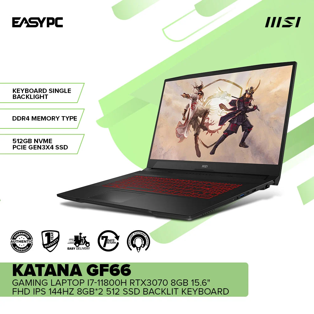 MSI Kata Gf66 11Ug-420Ph I7-11800H 8Gb*2 Win10 15.6" Fhd Ips 144Hz/8Gb*2/512 Ssd/Backlit Kb Laptop - Image 2