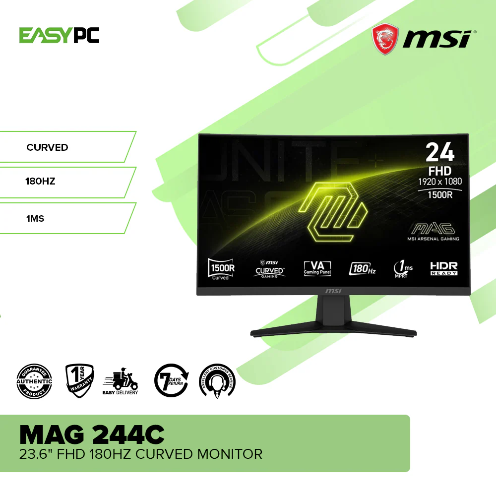 MSI MAG 244C 23.6" FHD 180Hz Curved Monitor - Image 6
