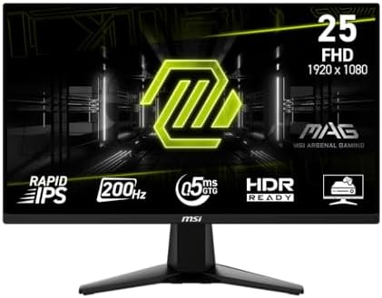 MSI MAG 255F E20 24.5" FHD 200Hz Rapid IPS Gaming Monitor