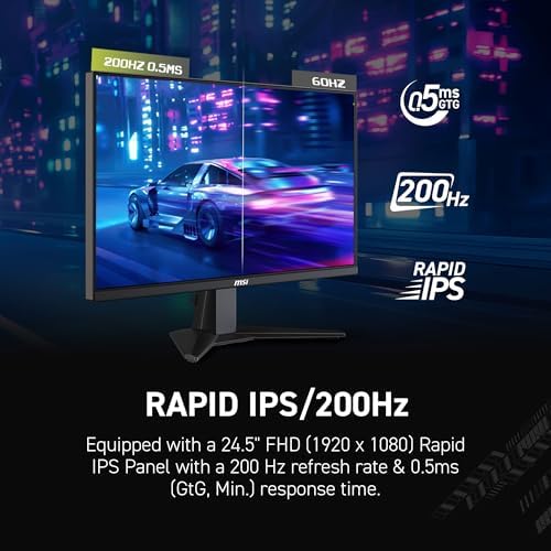 MSI MAG 255F E20 24.5" FHD 200Hz Rapid IPS Gaming Monitor - Image 4