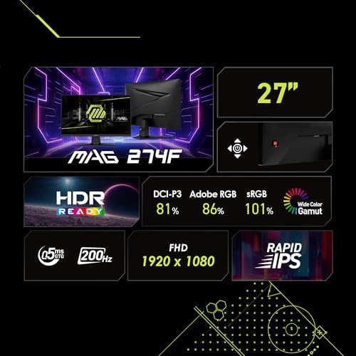 MSI MAG 274F 27" FHD 200Hz Rapid IPS Gaming Monitor with HDR - Image 2